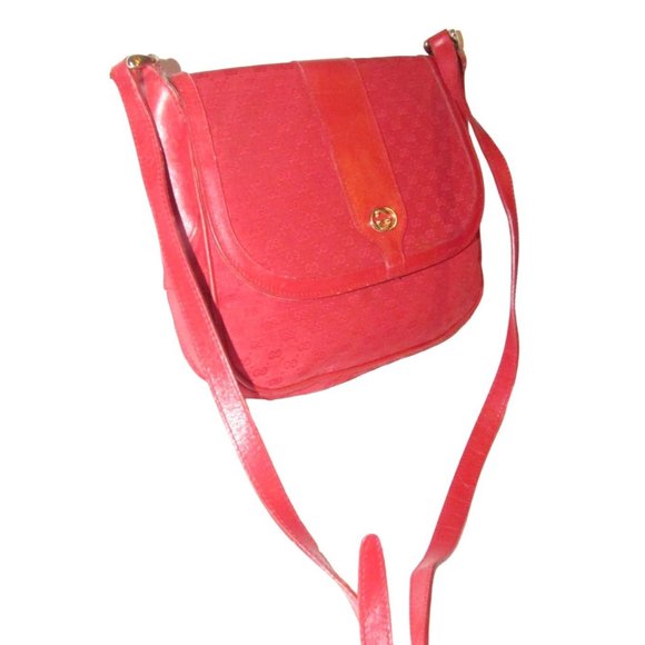 Vintage Gucci Red Micro Guccissima Print Canvas with Red Leather Crossbody - Picture 16 of 16